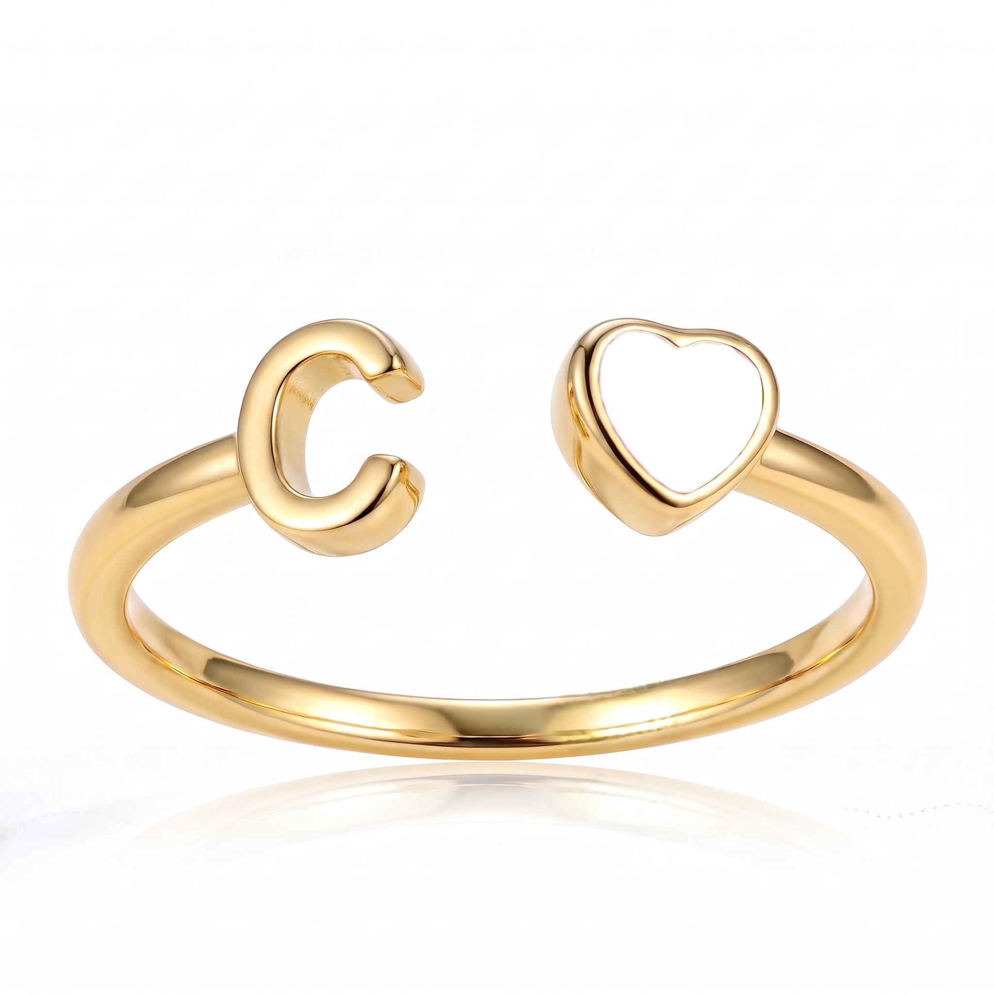 Anillo Ajustable de Piedra Natal Inicial "Cleo"