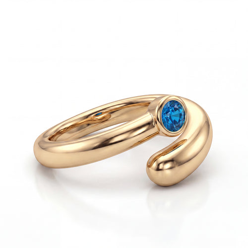 Anillo ajustable de piedra natal "Lyra"