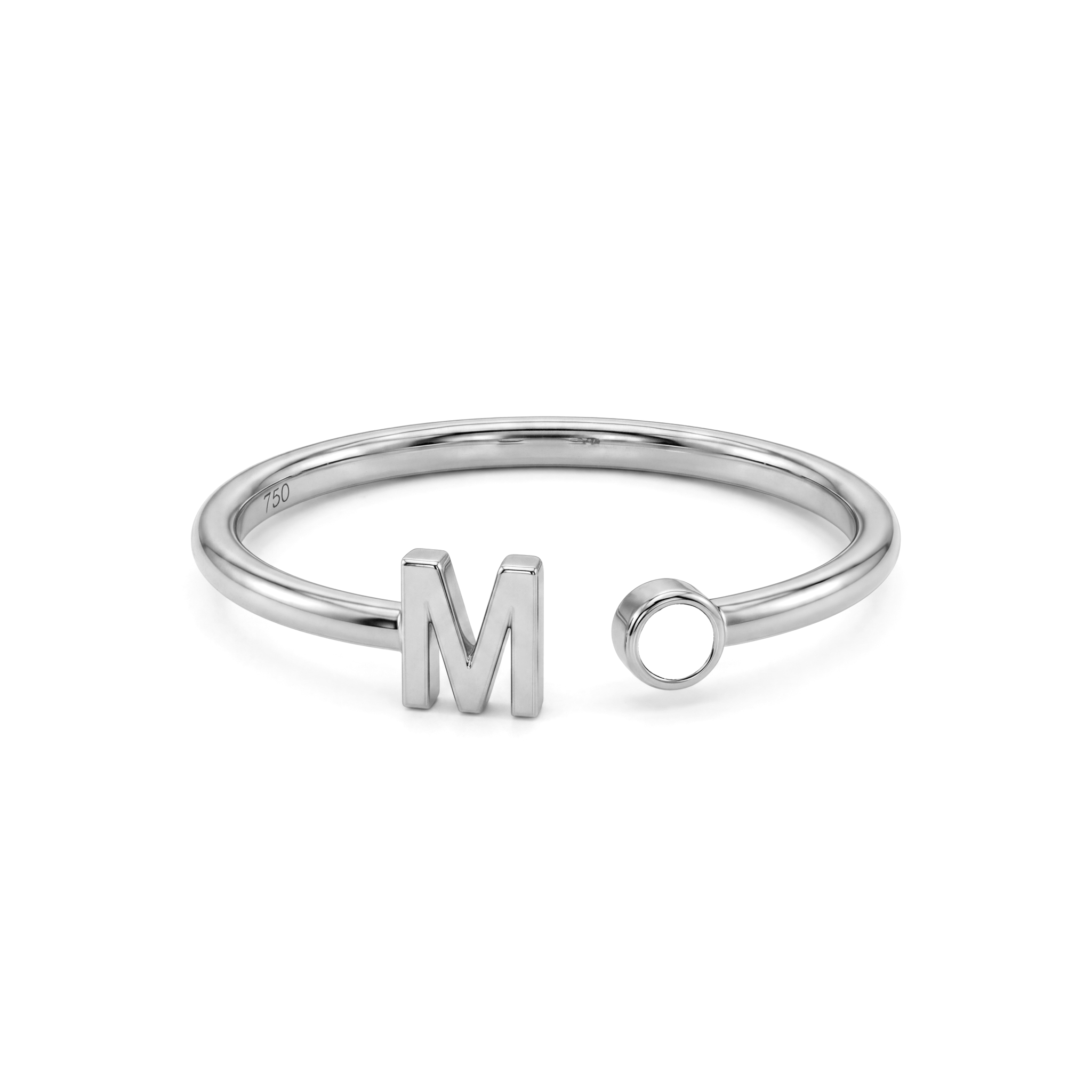 Adjustable Initial Birthstone Ring "Tove"