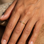 Anillo Ajustable con Piedra de Nacimiento Inicial "Tove"