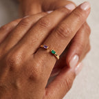 Anillo ajustable con piedra de nacimiento "Ember"