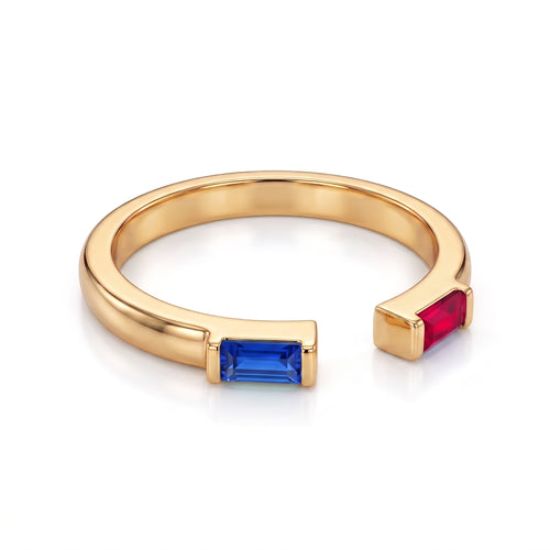 Anillo ajustable con piedra de nacimiento "Ember"