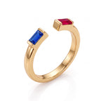 Anillo ajustable con piedra de nacimiento "Ember"