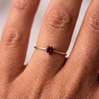 Anillo Ajustable de Piedra Natal "Aria"