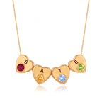 Collar con la inicial de la piedra de nacimiento "Lila"