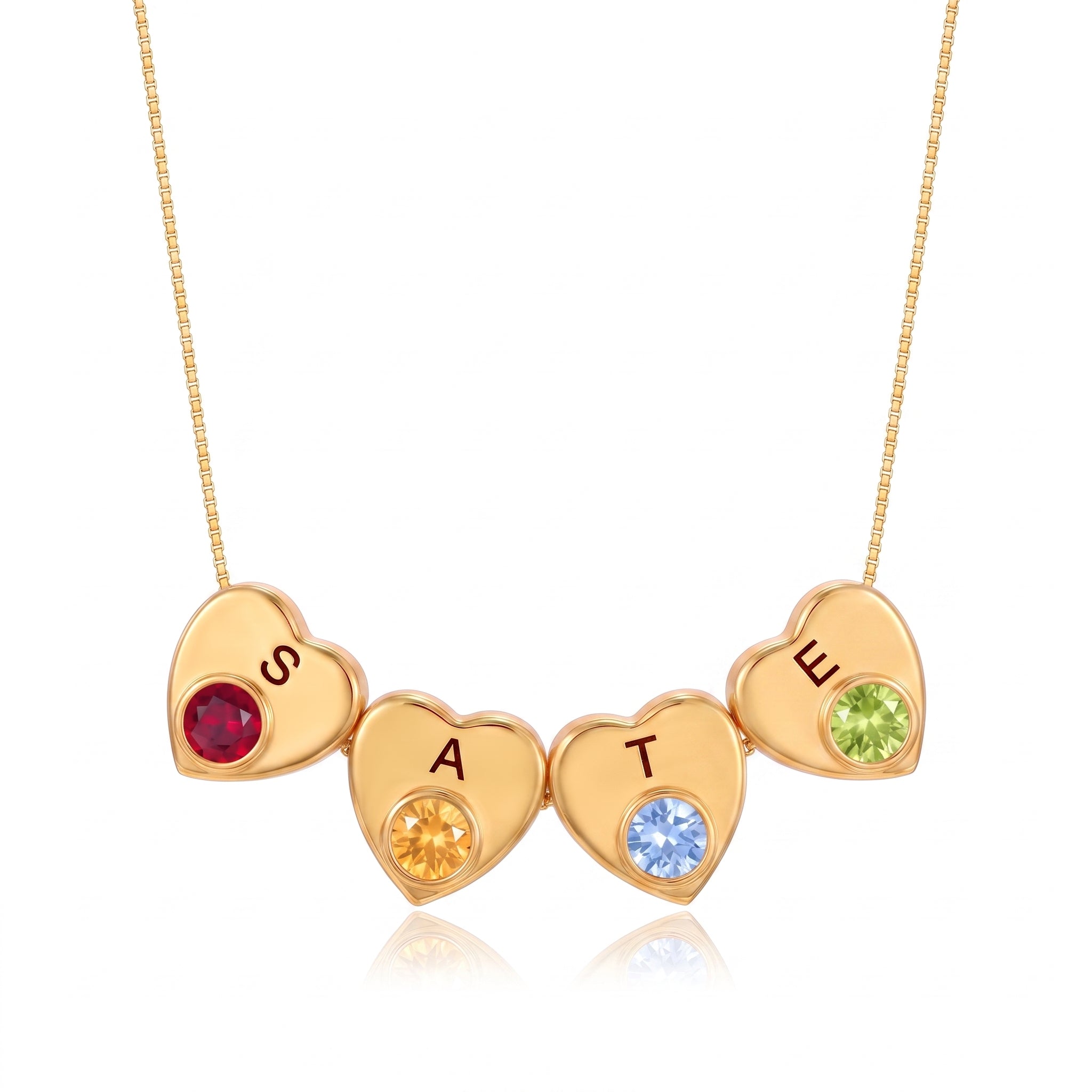 Collar con la inicial de la piedra de nacimiento "Lila"