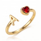 Anillo Ajustable de Piedra Natal Inicial "Cleo"