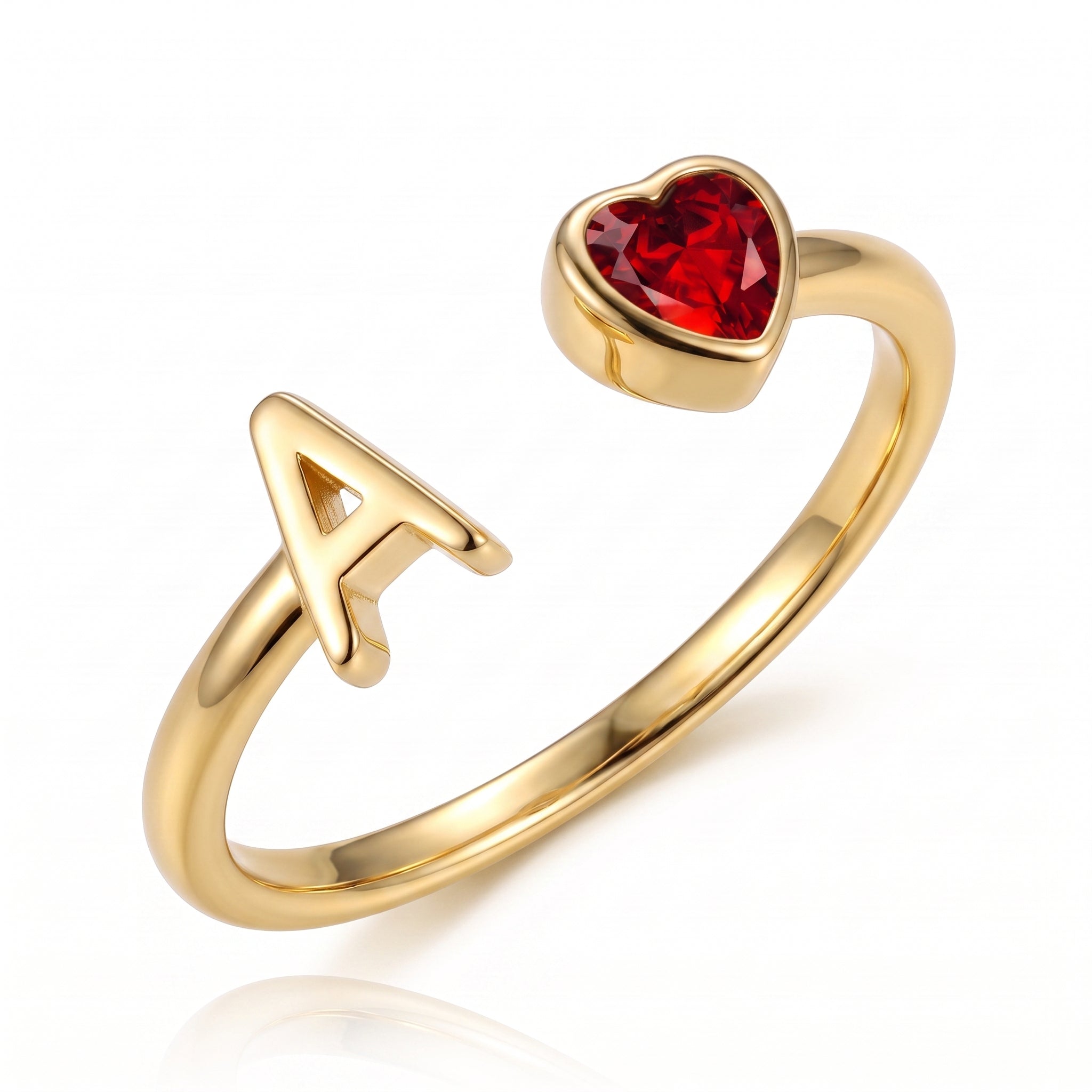 Anillo Ajustable de Piedra Natal Inicial "Cleo"