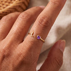 Anillo Ajustable de Piedra Natal Inicial "Cleo"