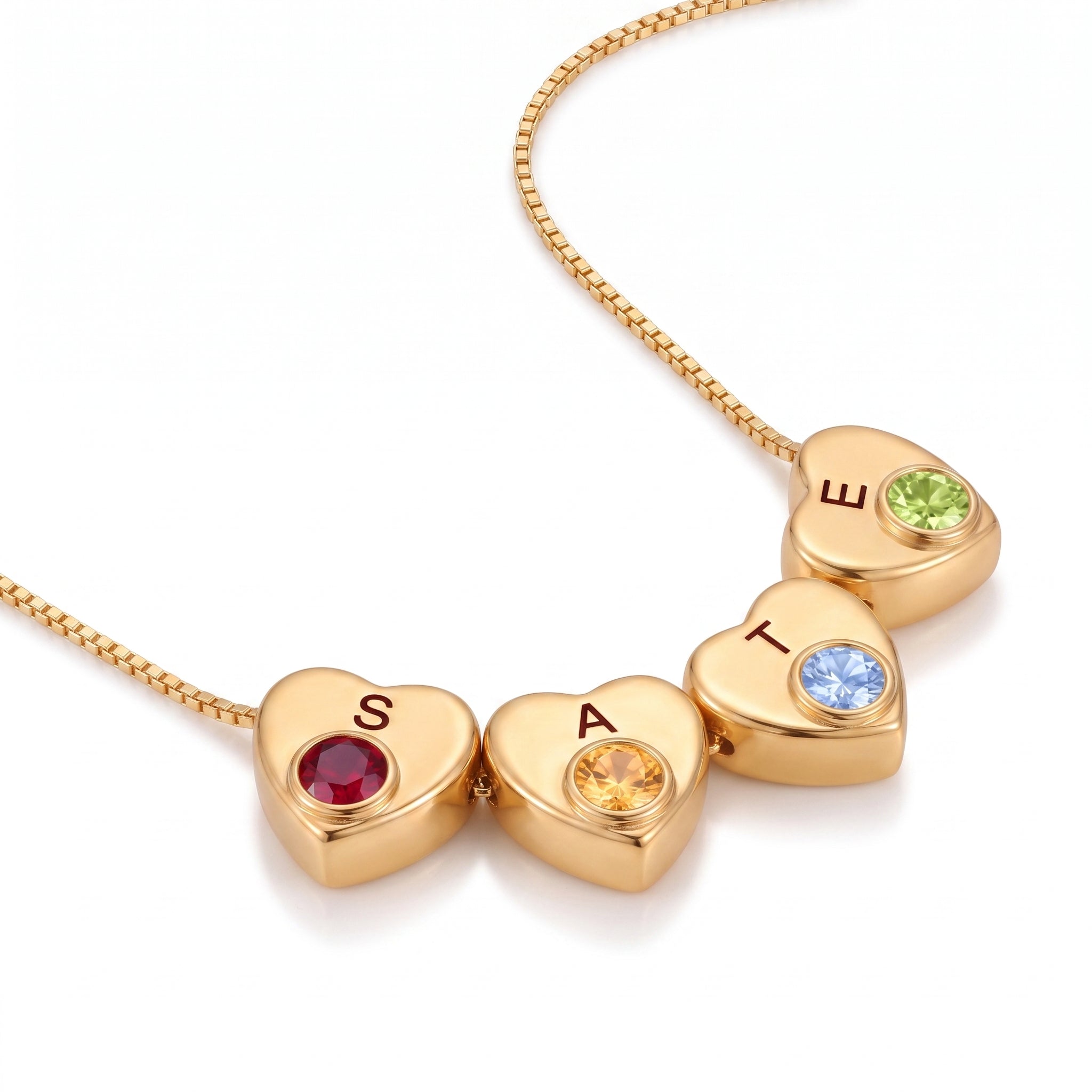 Collar con la inicial de la piedra de nacimiento "Lila"