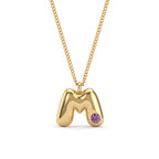 Collar de piedra de nacimiento inicial "Faye"