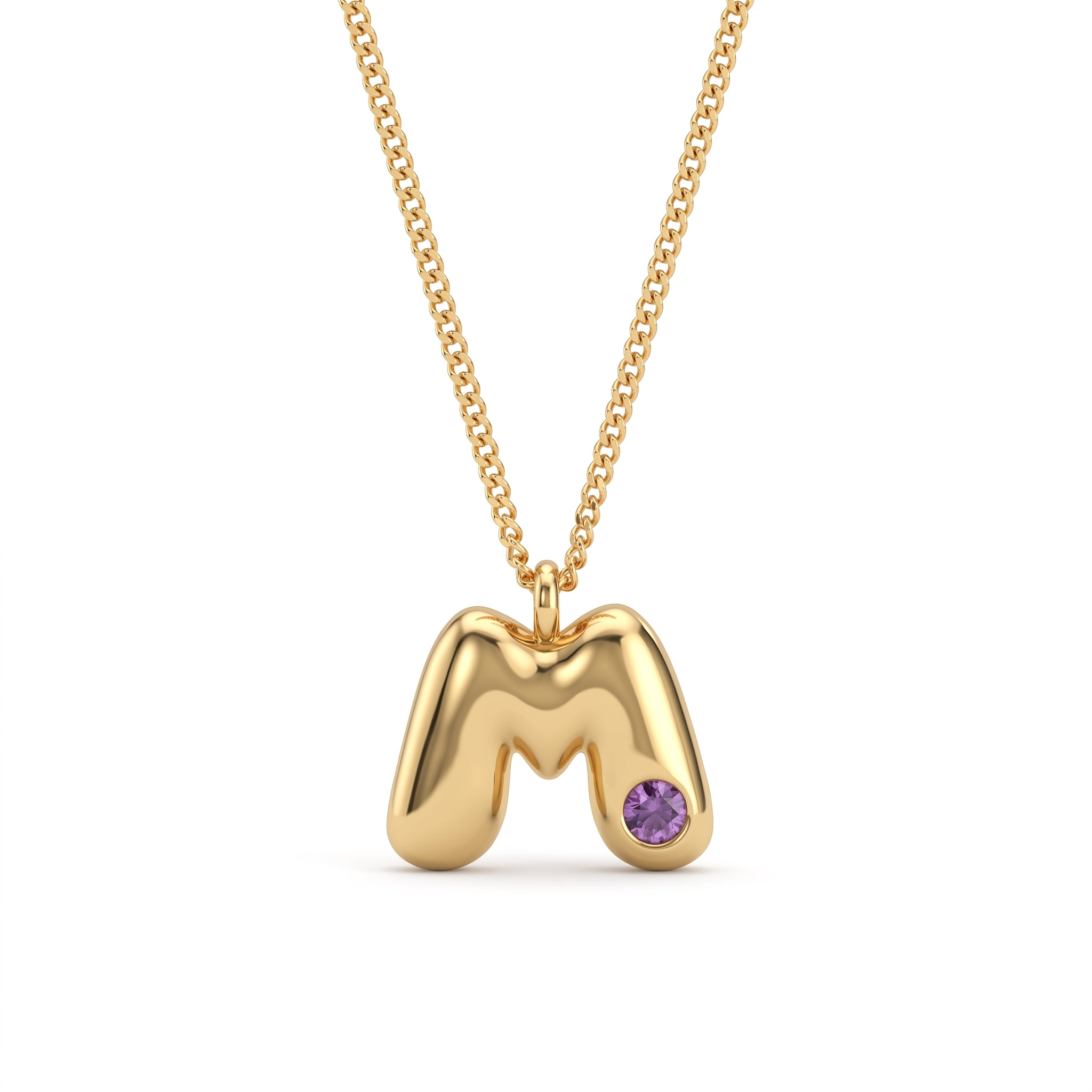 Collar de piedra de nacimiento inicial "Faye"