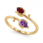 Anillo Ajustable de Piedra Natal "Tulipán"
