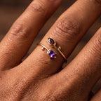 Anillo Ajustable de Piedra Natal "Tulipán"