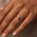 Anillo Ajustable de Piedra Natal "Tulipán"