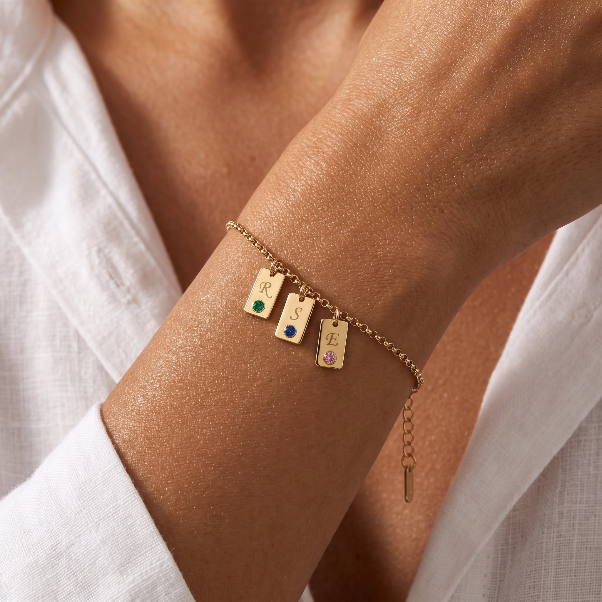 Pulsera Inicial de Piedra Natal "Nova"