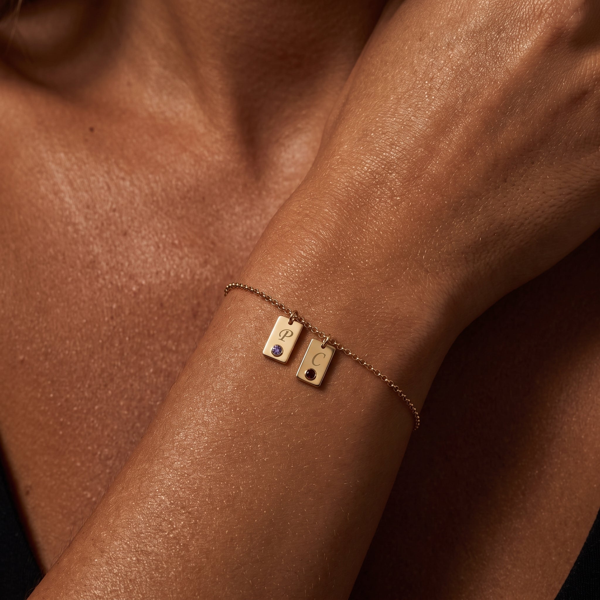 Pulsera Inicial de Piedra Natal "Nova"