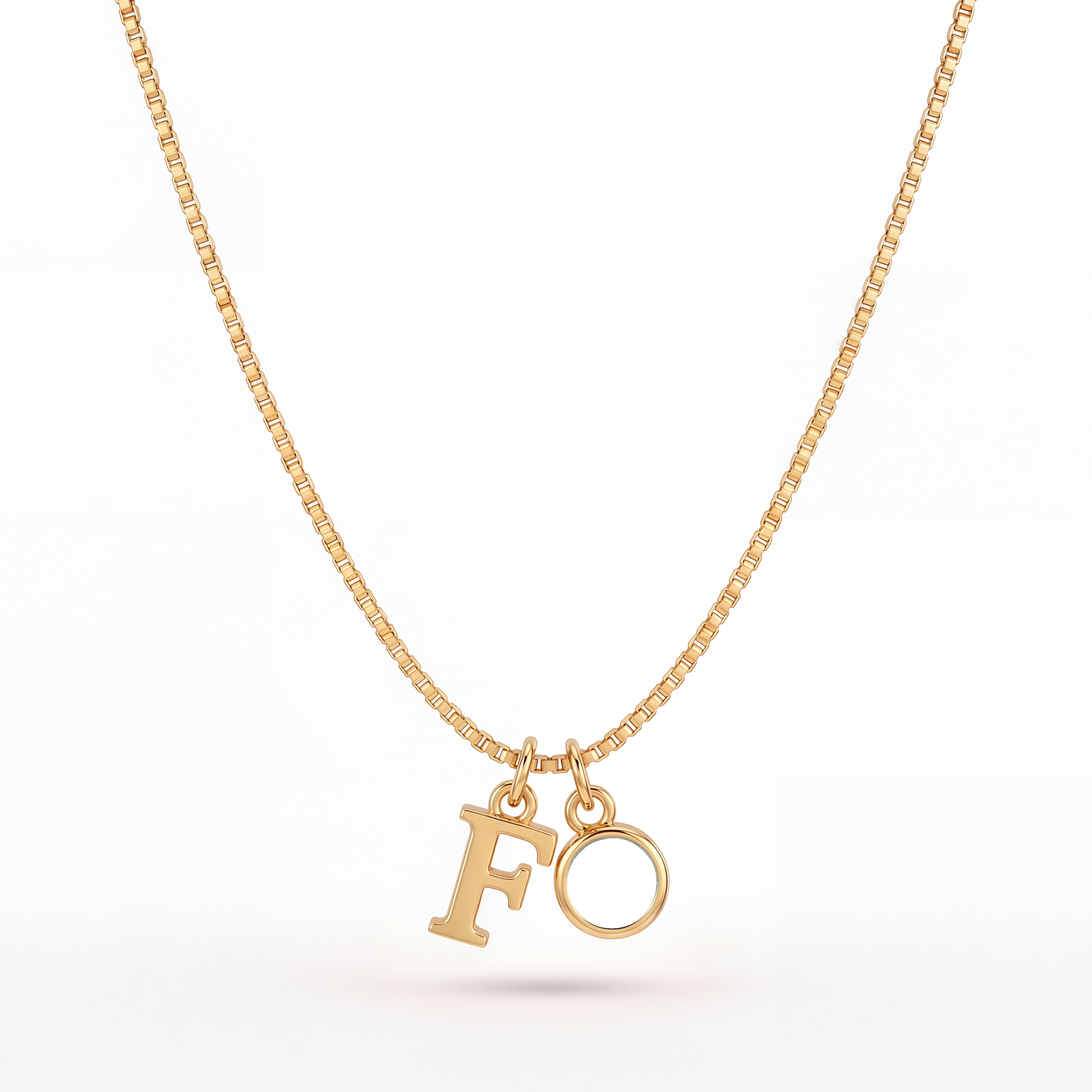 Initial Birthstone Necklace "Cora"