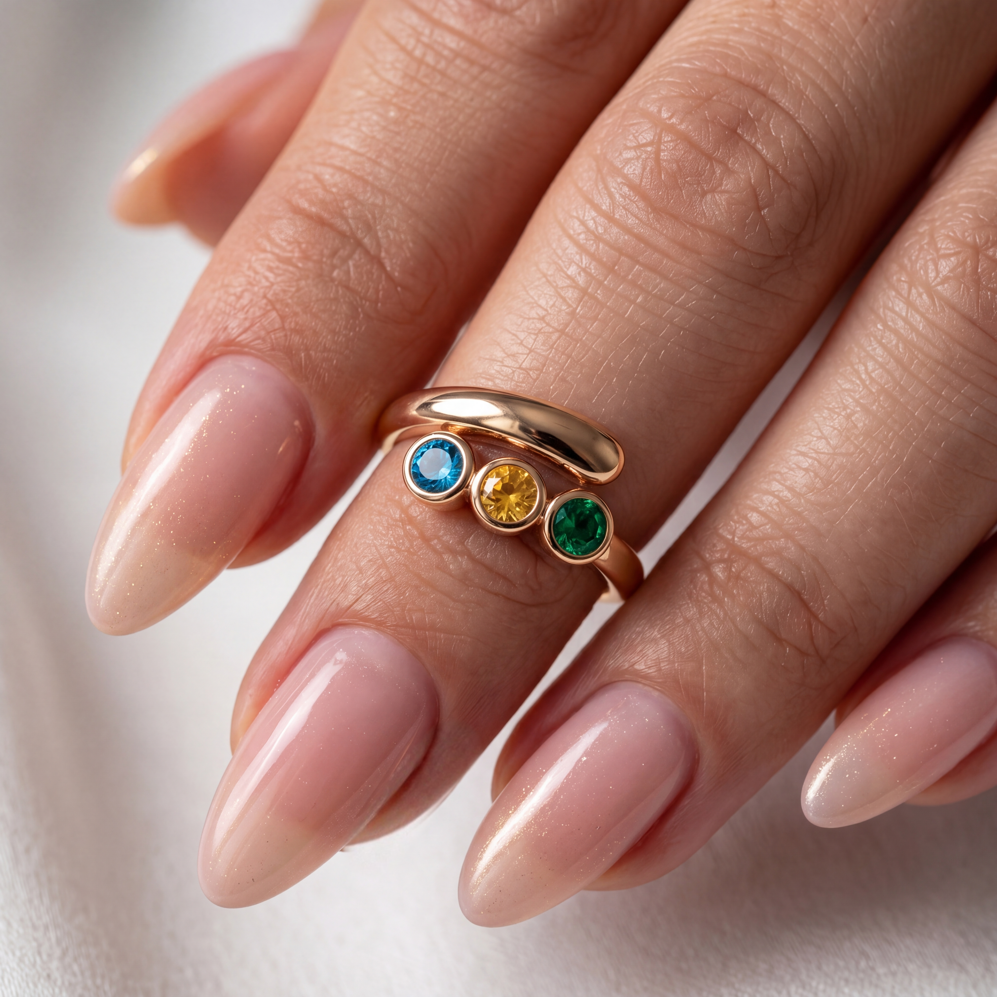 Anillo ajustable de piedra natal "Lyra"