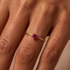 Anillo Ajustable de Piedra Natal "Aria"