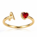 Anillo Ajustable de Piedra Natal Inicial "Cleo"