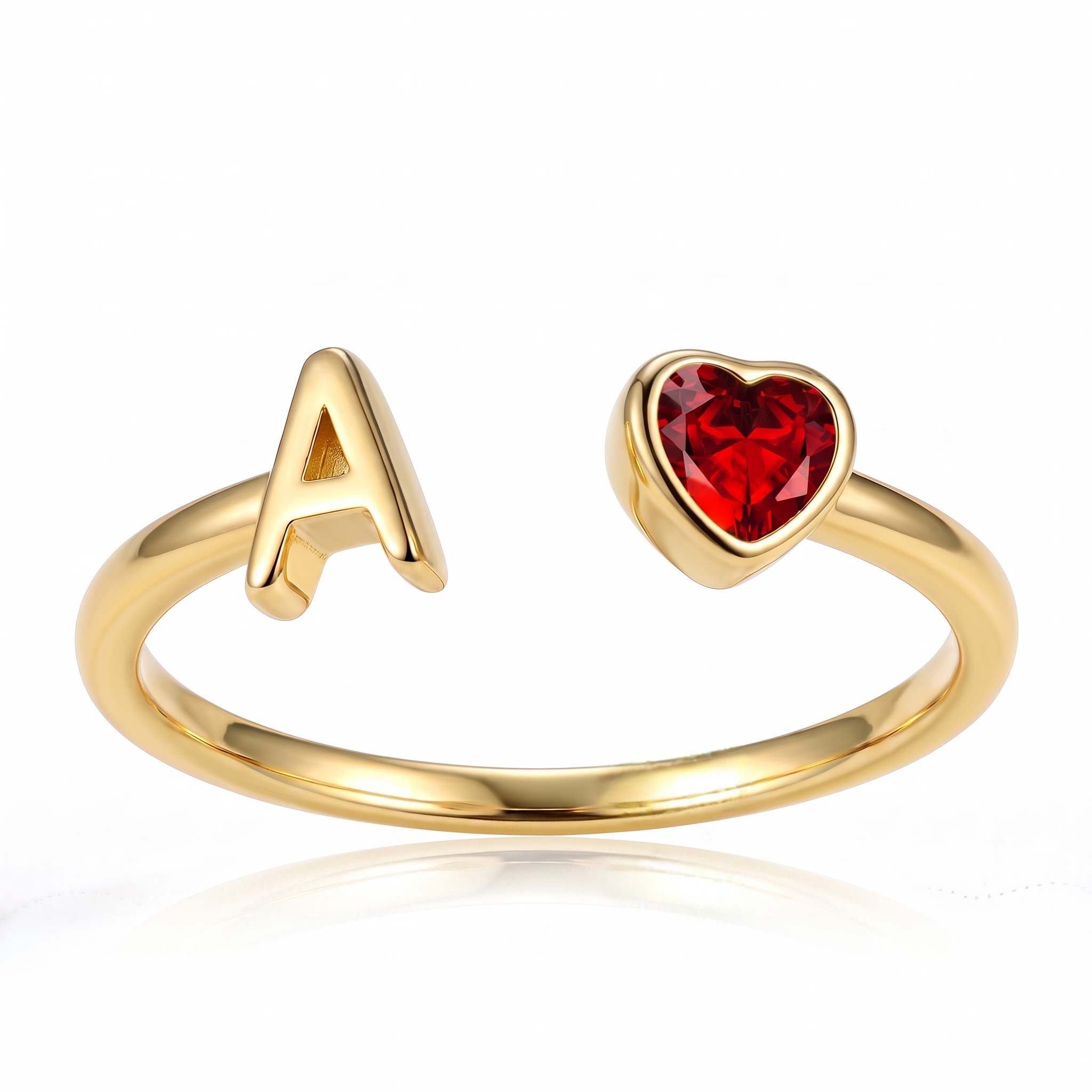 Anillo Ajustable de Piedra Natal Inicial "Cleo"