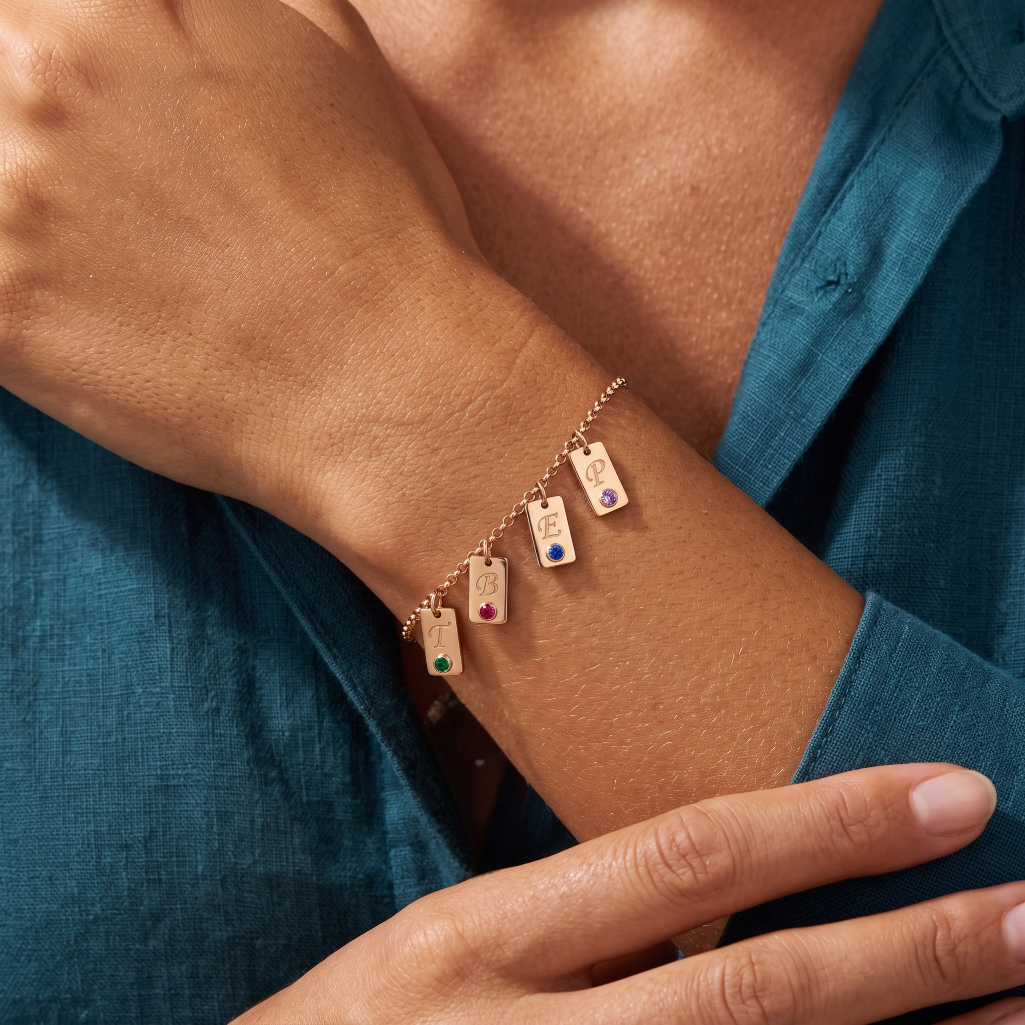 Pulsera Inicial de Piedra Natal "Nova"